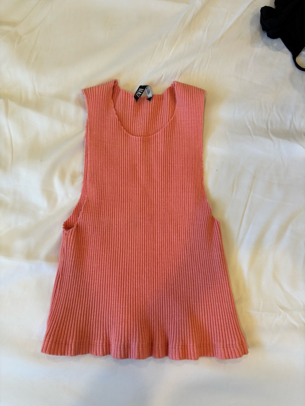 Zara Coral Ribbed Tank Top